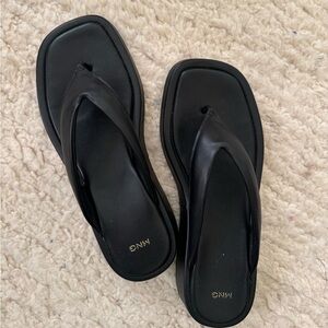 MANGO platform black strap sandals